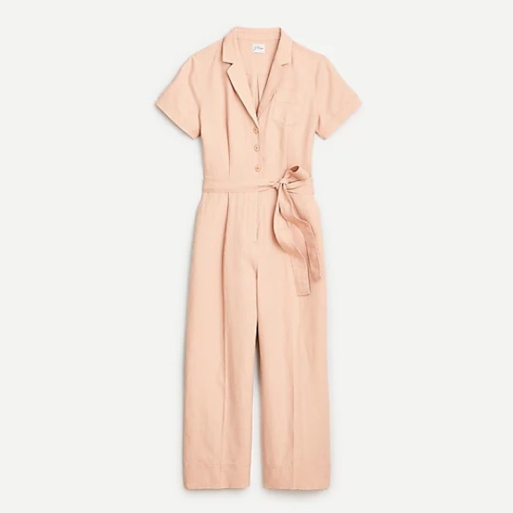 J.crew petite wide leg linen blend jumpsuit